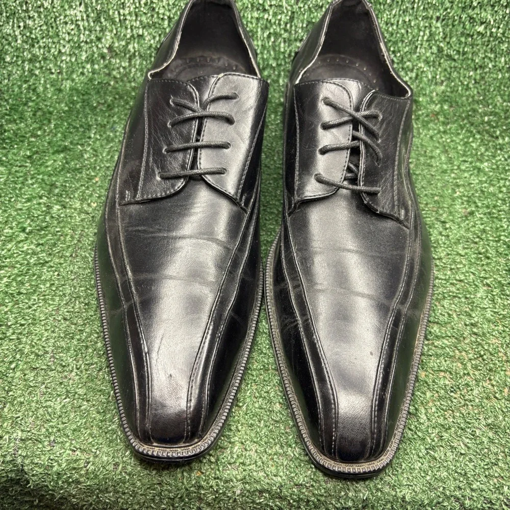 Stacy LTD 29001-001 Lace Up Bicycle Toe Formal Classic Oxford Black Mens Sz 12 M